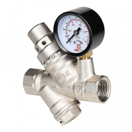Редуктор давления с фильтром и манометром, от 2 до 5 бар 1/2" VT.082.N.04 VALTEC