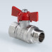 Кран шаровой СТАНДАРТ, никель, рукоятка бабочка 3/4", вн.-нар. PN40 (ГОСТ) VT.123.N.05 VALTEC