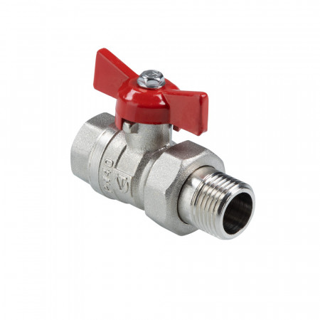 Кран шаровой СТАНДАРТ, никель, с полусгоном 1/2", вн.-нар. PN40 (ГОСТ) VT.127.N.04 VALTEC