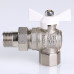 Кран шар. BASE угловой с полусгоном 1/2" вн.-нар. белая рукоятка VT.228.NW.04 VALTEC
