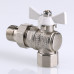 Кран шар. BASE угловой с полусгоном 1/2" вн.-нар. белая рукоятка VT.228.NW.04 VALTEC