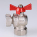 Кран шар. BASE угловой с накидной гайкой 1/2" вн.-вн. (короткий) VT.266.NS.0404 VALTEC