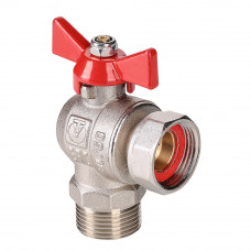 Кран шар. BASE угловой с накидной гайкой 1/2" вн.-нар. (короткий) VT.267.NS.0404