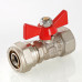 Кран шар. под обжим, рукоятка бабочка 16х1/2 вн. VT.342.N.1604 VALTEC