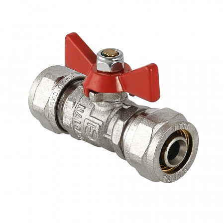 Кран шар. под обжим, рукоятка бабочка 16 VT.343.N.1616 VALTEC