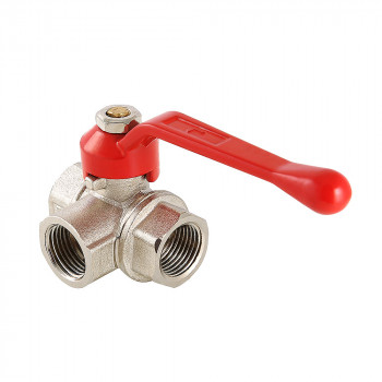 Кран шар. трехходовой, тип L 1/2" вн.-вн.-вн. VT.360.N.04