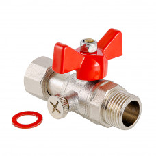 Кран шаровой для подключения  манометра, 1/2"нар -1/4"вн. VT.806.N.0402