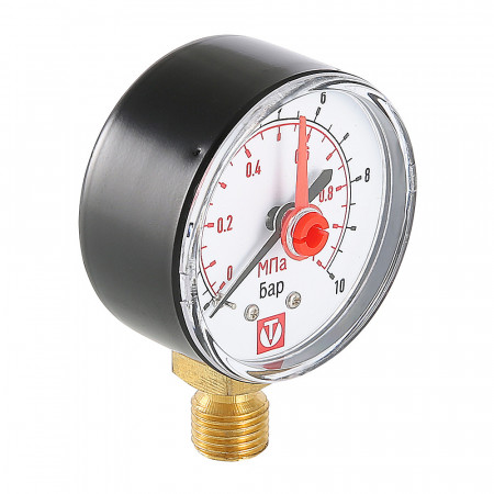 Манометр VT.TM50 Dy 50 с нижним подключением 1/4", 0-10 бар (для  самоочищающегося фильтра) VT.TM50.D.02 VALTEC