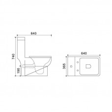 Унитаз-моноблок Azario Zeno 640х365х740 ободковый с сиденьем Slim микролифт (AZ-1169)